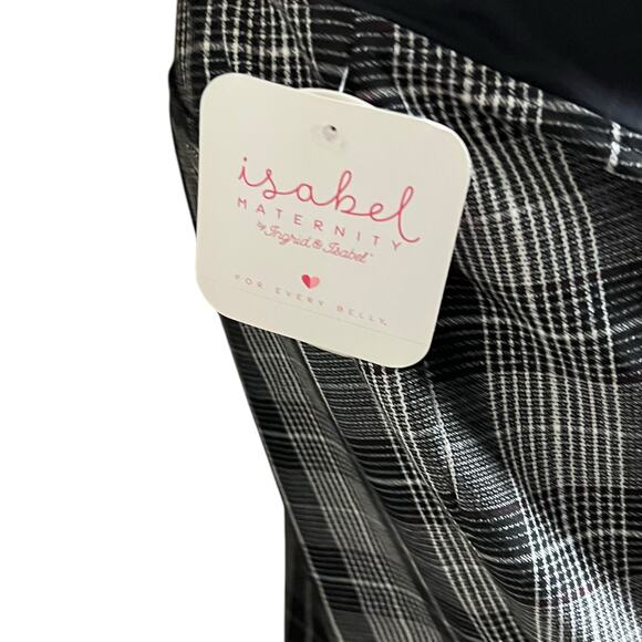 Ingrid & Isabel Maternity Plaid Stretch Pants, Size 16, Black & White - Picture 8 of 9